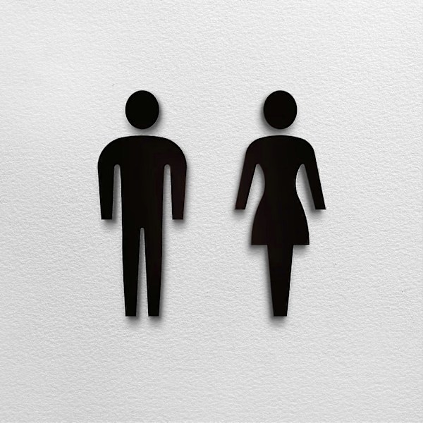 Skilte - Præget Toiletskilt (11x18 cm) Toilet Design Selvklæbende Sæt. Herre Dame Toiletplader Brusebad Badeværelse - Klistermærker til Toiletter (