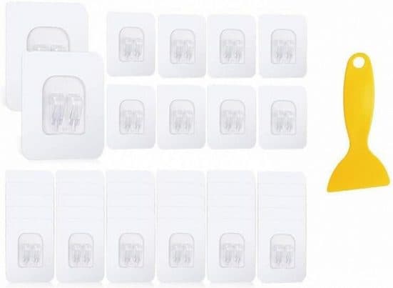 40-delars set med transparenta självhäftande krokar, självhäftande, starka
