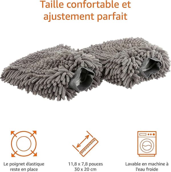 Mikrofiber Tvätthandske Lyxig Bilrengöringsduk, 4 st, Grå, 26 L x 20 B cm