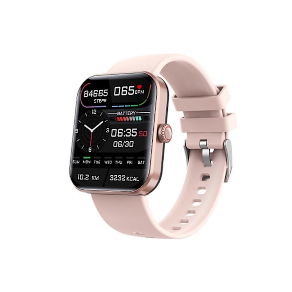 (Pink silikone tape) F57l Blodsukker Smart Watch Kropstemperatur EKG HRV Monitor Vandtæt pink Silicon tape