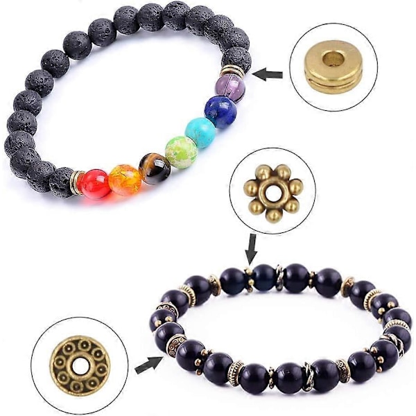 600 st Distanspärlor Smyckespärlor Berlock Distanspärlor Legering Distanspärlor för Smyckestillverkning DIY Armband Halsband och Hantverk (12 Stilar, Silver och Guld)