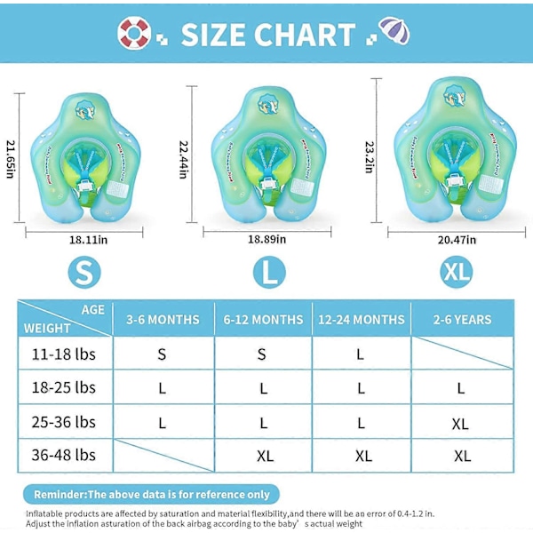 Gratis Svømme Baby Oppustelig Baby Svømmering Børn Taljering Oppustelige Pool Flydere Legetøj Swimmingpool Tilbehør til Alderen S (3-12 måneder)