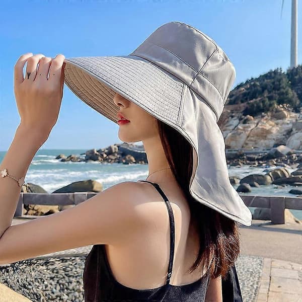 Rosa Damhatt för Stranden, Vikbar Bredbrättad Sommarhatt, Slokhatt, Strandhatt, Trädgårdshatt