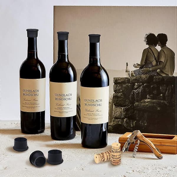 Vinproppar 6 st - Återanvändbara silikonproppar, ölflaskproppar, champagnekorkar, vakuumproppar för vin, mousserande vinflaskor för att hålla mousserande vin fräscht