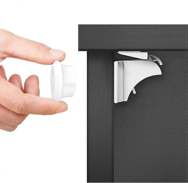 Dww-Scurit Bb Skåplås Dörrlås (8 lås + 2 nycklar), Barnsäkerhet Lådskåp Magnetiska Lås Säkerhetsskåp + Instruktionsvideo
