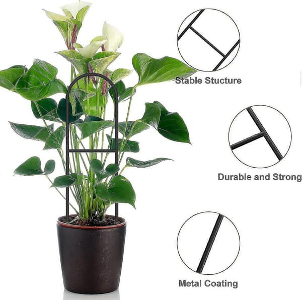 4 stk. Små metal espalier til potteplanter, mini espalier til klatreplanter indendørs