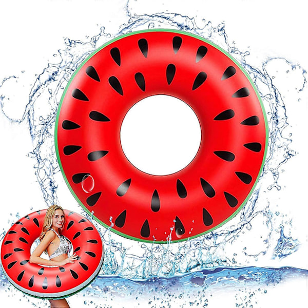 Badring för vuxna, Vattenmelon Badring, 120cm Uppblåsbar Badring, Fantastiska Sommarvattenleksaker för Pool och Strand
