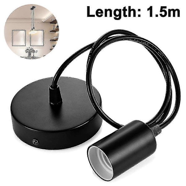 Metall lamphållare, E27 lampsocklar med kabel, sladdpendel, hängande lampkabel, idealisk för takbelysning
