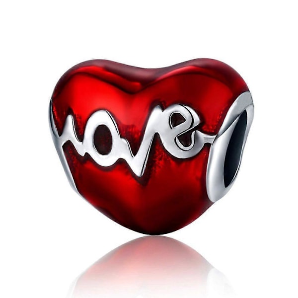 Red HeartHeart Love Charms 925 Sterlinghopea Naisten Charm Helmiä Tyttö Riipus Charm Yhteensopiva Eurooppalaisten Rannekorujen &amp; Kaulakorun Kanssa