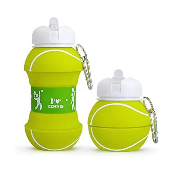 (D)550 ml Sport Silikon Vattenflaska - Dricksflaska för Barn, Flickor och Vuxna Vikbar Kompakt BPA-fri