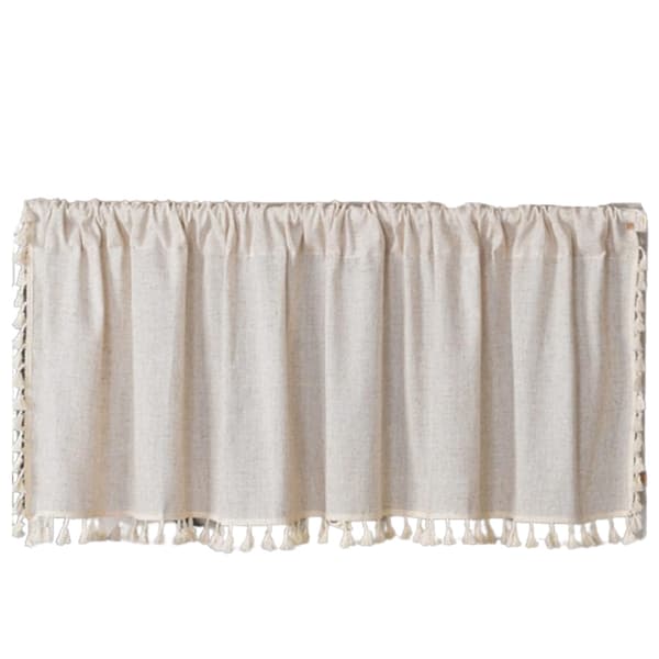 Kafégardin, ugjennomsiktig, beige, 1 stk, 150×45cm