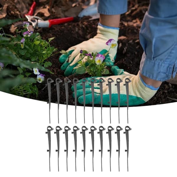 Förpackning med 20 PP rännskyddsfästkrokar - Längd 16 cm, centrumavstånd 7,2 cm, svart
