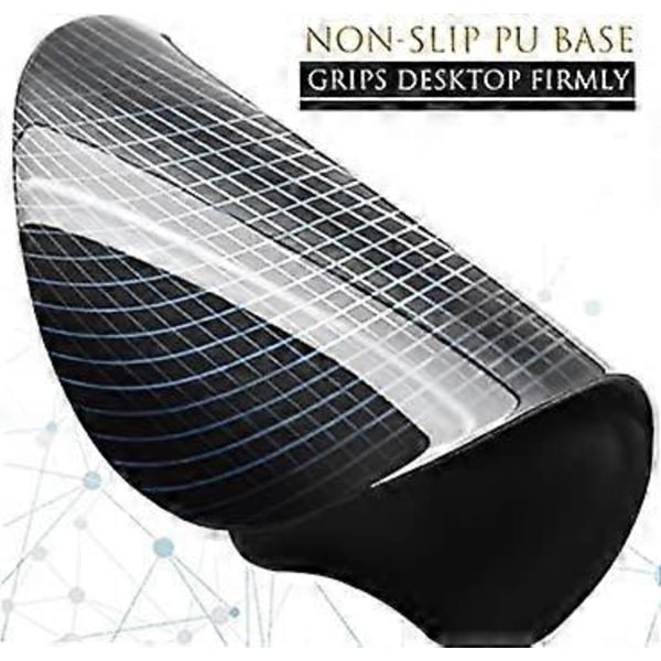Ergonomisk musmatta med handledsstöd, gelmusmatta med handledsstöd, bekväm datormusmatta för bärbar dator, smärtlindrande musmatta med halkfri PU