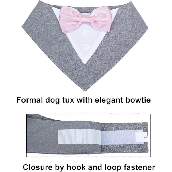 Säädettävä Koiran Smokki Bandana - XL Lemmikin Häät-asu Rusetilla