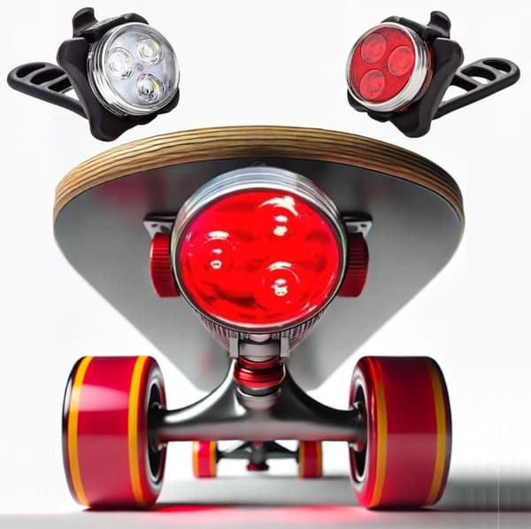 LED Skateboardlys - LED-lys foran og bak til longboard, USB-oppladbare. Ideelt lyssett for elektrisk skateboard