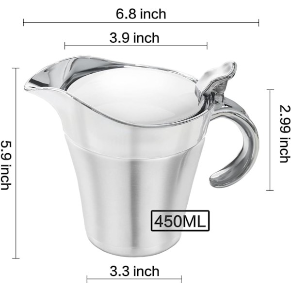 Termisk sausnebb i førsteklasses rustfritt stål, kasserolle (450 ml)