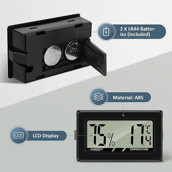 Mini Digital LCD Termometer Hygrometer Temperatur Fugtighed -50~70 10%~99% RH Bærbar Termometer Thermo Hygrometer Indikator til Kontor Køkken Hum
