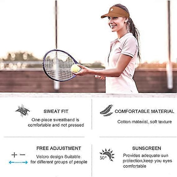 Solhatt Dam-Unisex Visir Keps, Lönnlöv Broderad Justerbar Golfkeps Lämplig För Utomhussporter Orange