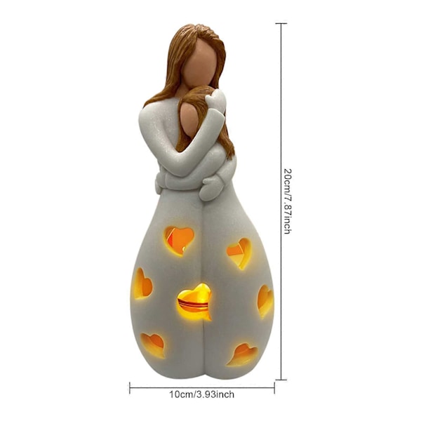 Ljusstake Staty med Fladdrande LED-ljus - Födelsedag, Mors dag, Presenter till Döttrar från Mammor, Brudens Mor, Födelsedag, Julklapp
