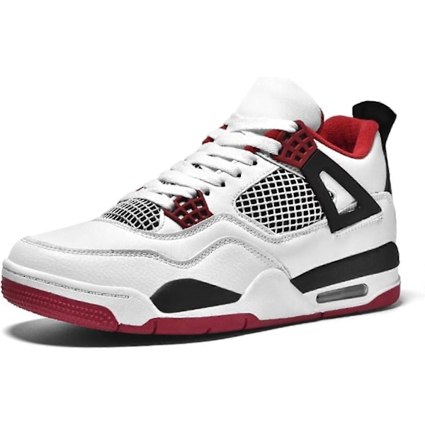 (A4rød Hvit 7 UK) Bebetter Herre Air 4 Retro Klassiske Skatesko - Svarte Fitness Treningssko for Basketball Casual Sneakers 7 UK