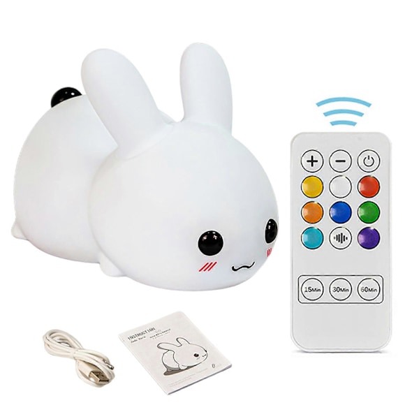 Nattlampa set Ultra-mjuk flimrande, touchkontroll Kreativ form, charmigt utseende, belysning silikon touch sensor LED kanin nattlampa B
