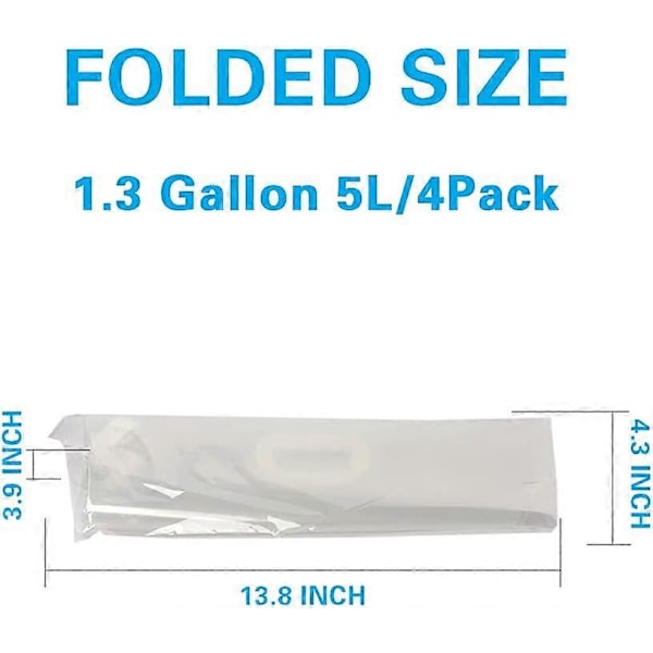 4-pack Hopfällbara Vattendunkar - 5 L Campingförvaringspåsar