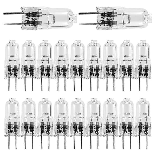 20 st G4 halogenlampor, 20W 12V halogenlampor 2 stift klar lampa, för spisbelysning, signa
