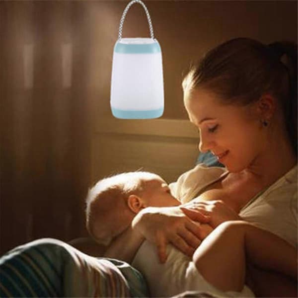 Natlampe til Børn, USB Genopladelig Børnelampe Bærbar Campinglanterne med 3 Lystilstande til Camping (1 Pakke)