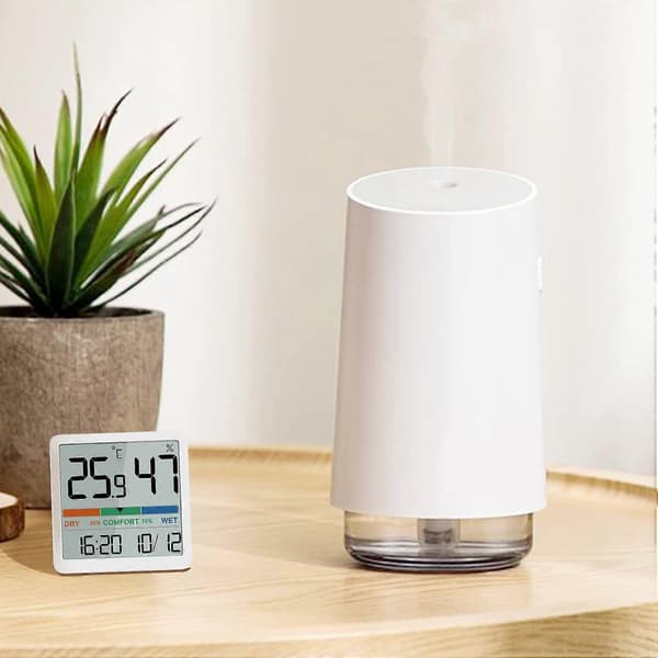 (Vit) Hygrometer Inomhus Termometer, Digital Bords Termometer med Temperatur- och Luftfuktighetsmätare, Exakt Luftfuktighetsmätare Rumstermometer med