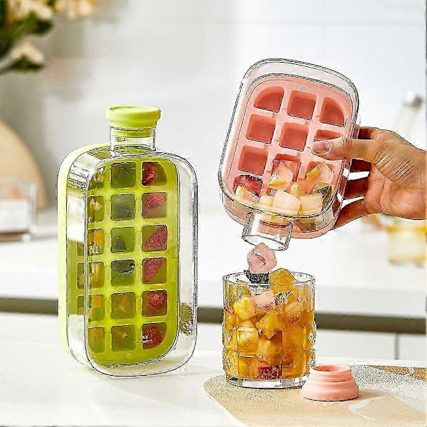 (Valkoinen 500ml) 2 in 1 Jääpalamuotti Vesipullo Pillillä, Kosketusvapaa Helppo Irrotus Pakastinpulllo, Jäämuotti Vesipullo Kuntosalille Mehulle Kahville