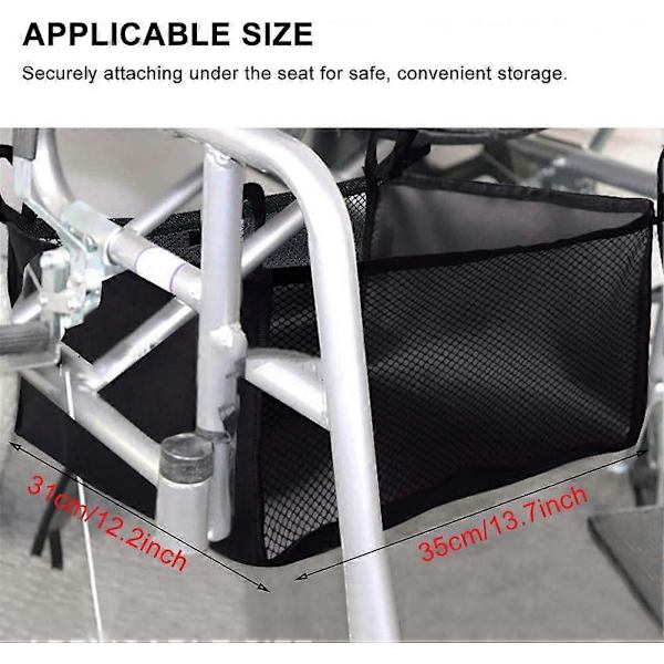 Rollator Sædetaske - Genanvendelig - 35 x 31 cm - Rollator Sædetaske - Sort