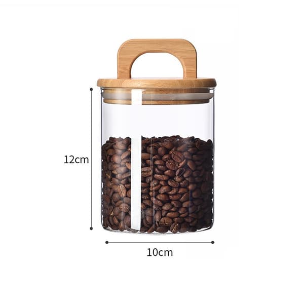 Säilytyspurkit lasilla ja puulusikalla, 800 ml