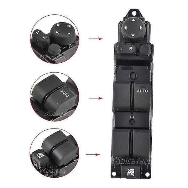 (INGEN foldefunksjon) Ny hovedvindusbryter foran høyre side for 2008-2012 Mazda 2 Mazda 6 D652-66-350A med automatisk foldefunksjon