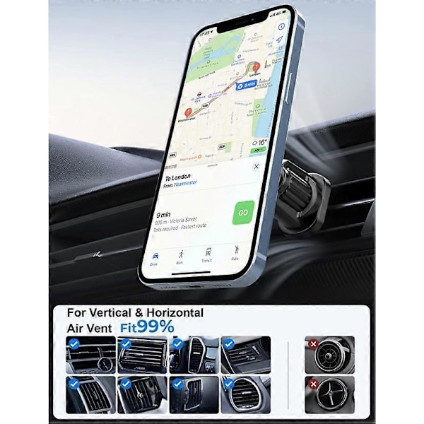 ML216AVahva magneettinen Mag-Safe tuuletusaukkoon kiinnitettävä autopuhelinpidike, 360 astetta kääntyvä autopuhelinpidike tuuletusritilään, yhteensopiva iPhone 15/1 kanssa