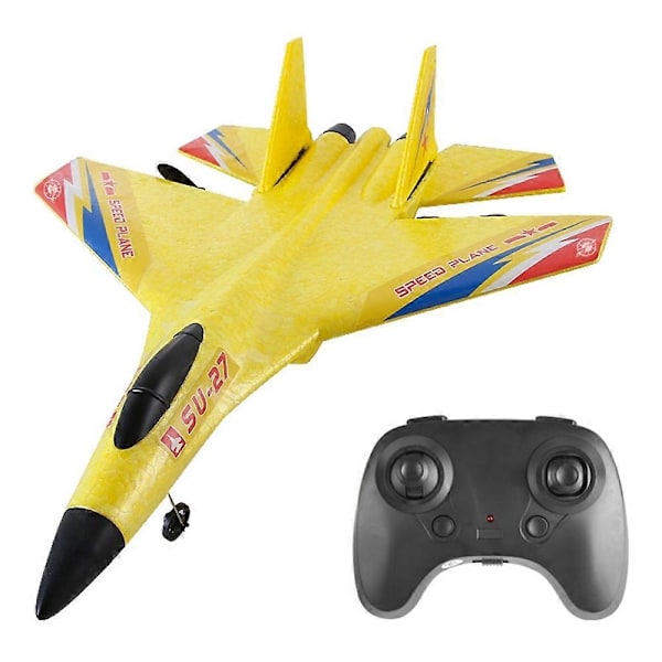(Gul) HW28 (SU27) RC-plan för barn 2,4 GHz 2,5-kanals fjärrkontrollflygplan EPP-skum RC-glidflygplan - Gul Yellow