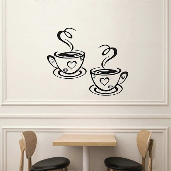 Kaffekopp Design Väggdekaler Hemdekorationer Kök Restaurang Dekor