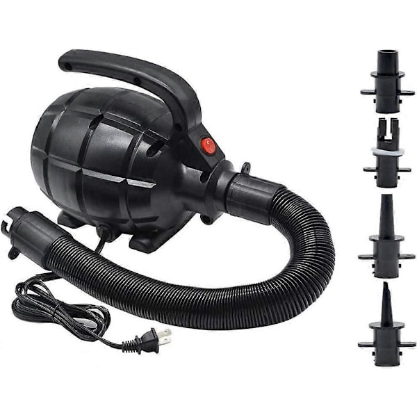 Elektrisk pumpe for oppblåsbare ting Luftmadrasspumpe Luftseng Badingleke Flåte Båt Rask Elektrisk Luftpumpe Svart (AC Pumpe(600W))