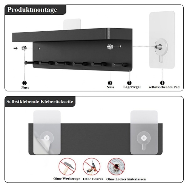 Nøglestativ i rustfrit stål, nøgleholder, nøgleholder