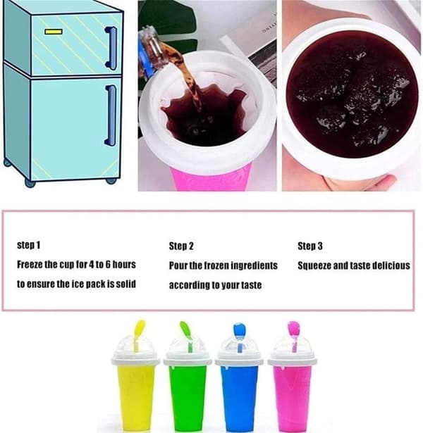 Smoothieskop Miljøvenlig Dobbeltlags Silikone Slush Ice Cream Maker Til Hjemmet