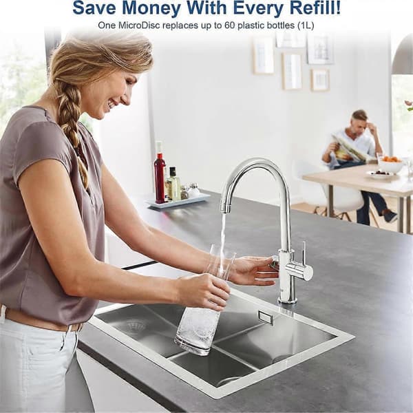 Skivevannfiltre kompatible med Brita Fill & Go vannfilterflasker og karafler