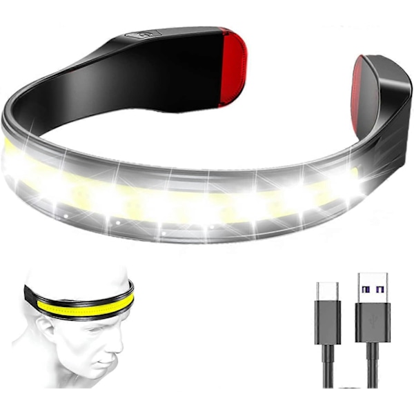 Ladattavat otsalamput - Kevyt vedenpitävä erittäin tehokas LED-otsalamppu, 230 poltinta 3 tilaa 500 lumenia, Ipx6 vedenpitävä ja punainen takavalo, sopii F
