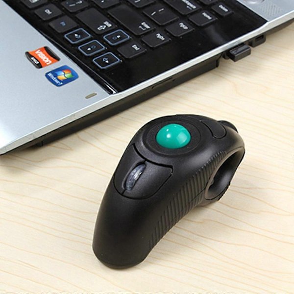 Tommelfingerstyret Navigation Trådløs USB Trackball Mus, Ergonomisk Komfort Design, Plug And Play Kompatibilitet, Inkl.