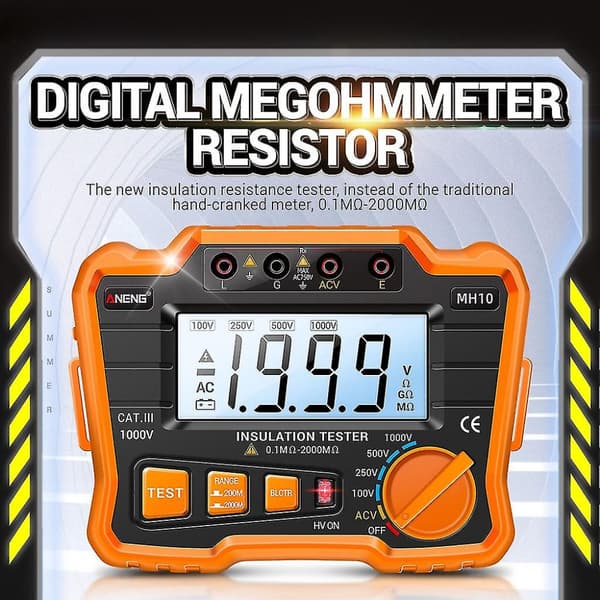 Digital Isolationsresistansprovare Megger Megohmmeter 100/250/500/1000v