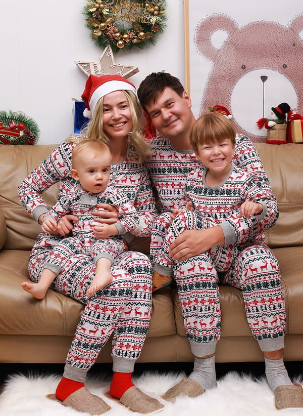 Familie Forældre-Barn Matchende Hjemmesæt Pyjamas Julpyjamas Child 5