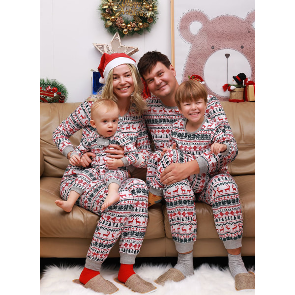 Familj Förälder-Barn Matchande Hem Set Pyjamas Julpyjamas Baby 3