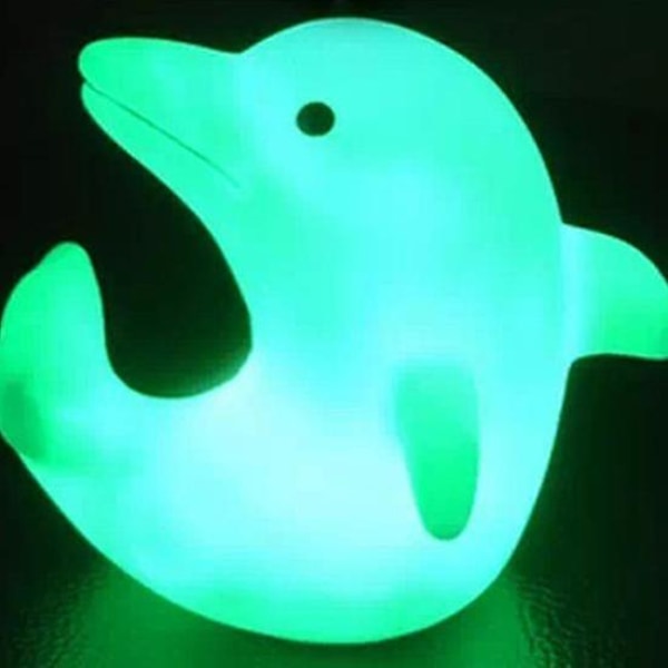 Søt Delfin 7 Fargeskiftende LED Nattlys Dekor Nattlampe for Barn Gave til Barn