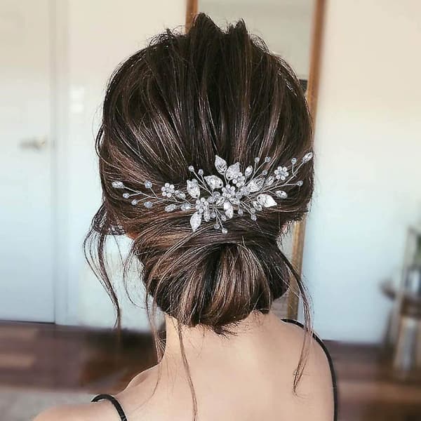 Blad Brud Bryllup Hårkam Rhinestone Perle Brude Hårstykker Blomst Bryllup Hovedbeklædning