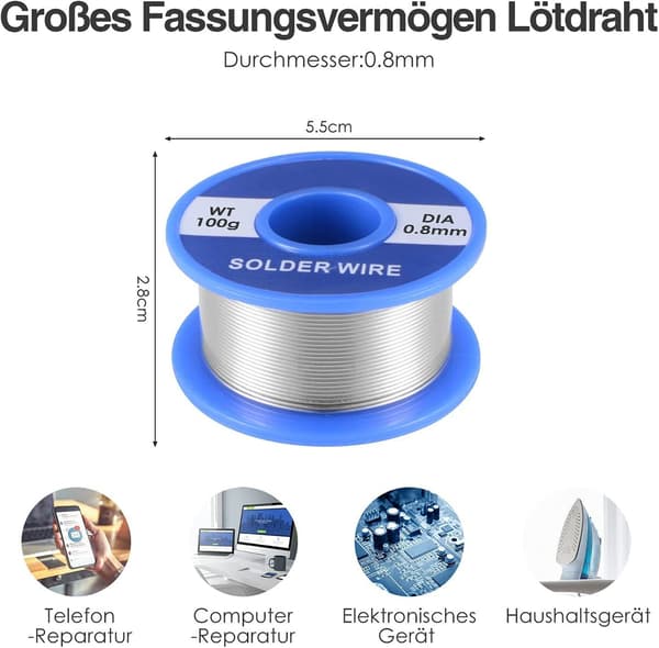 Verktøysett, loddeboltsett, 60W loddebolt, loddesett, 15-dels