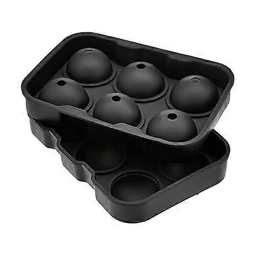 2-delat grått silikon iskubformsset, 1 sfärisk form (18 x 12,5 x 5 cm)