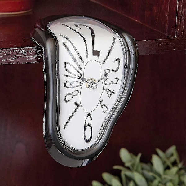 Väggklocka, Salvador Dali Smältande Klocka, 18 cm Surrealistisk Bords-Hyllklocka, Modern Hemväggsdekoration
